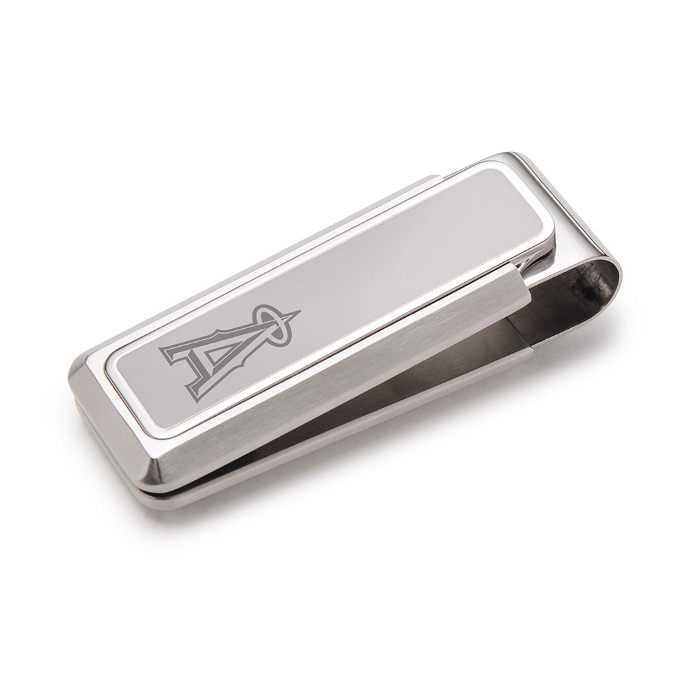 Angels of Anaheim laser-engraved stainless money clip