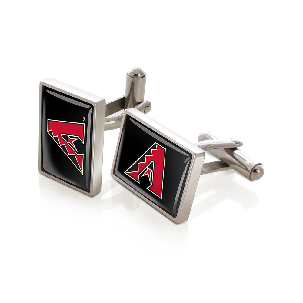 Arizona Diamondbacks logo cufflinks, polished steel with urethane coating