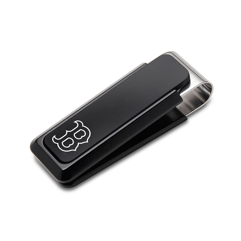 Boston Red Sox black solid slide money clip, laser engraved