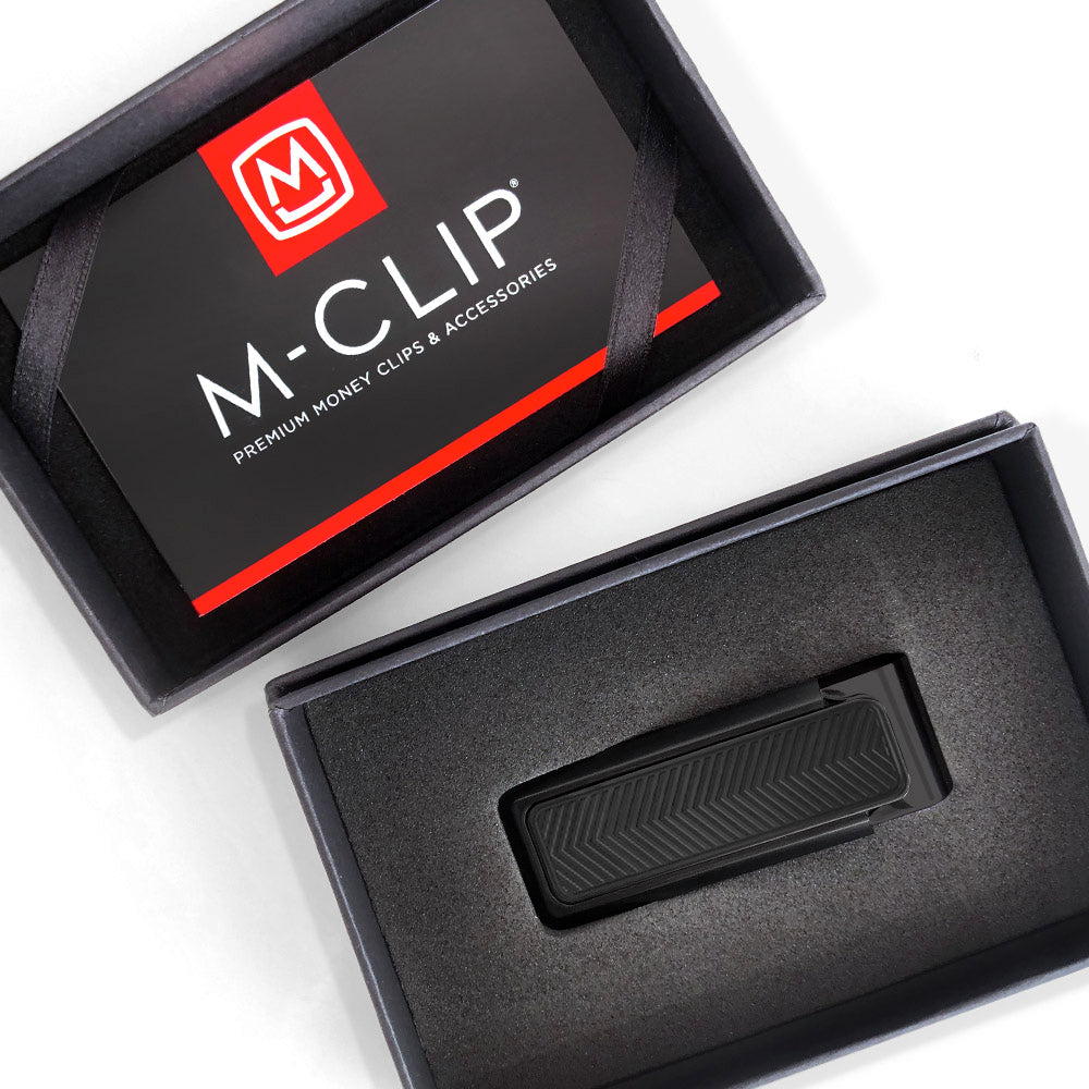 Blackout chevron money clip in pocket lifestyle shot