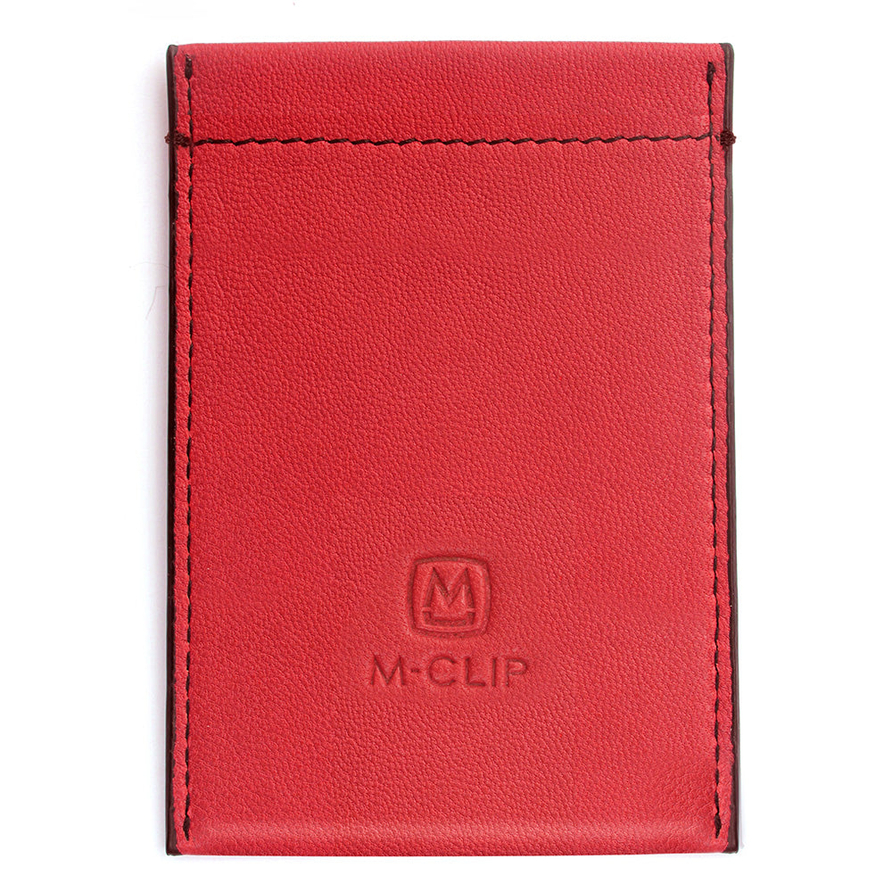 Red leather RFID-blocking card case, wallet alternative