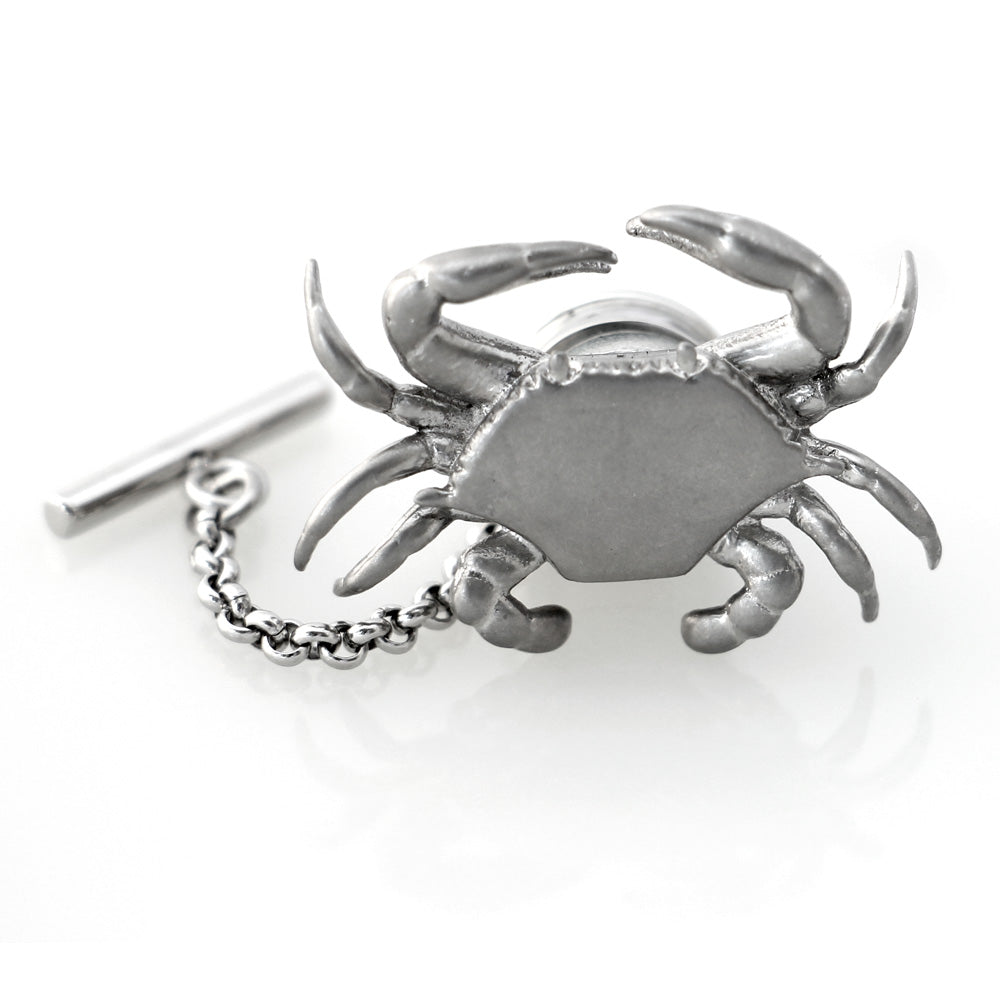 Antiqued crab magnetic lapel and tie pin