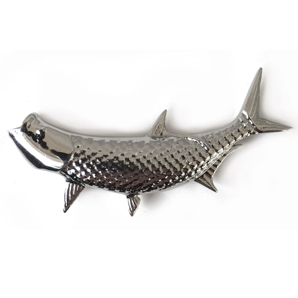 Polished tarpon magnetic lapel and tie pin