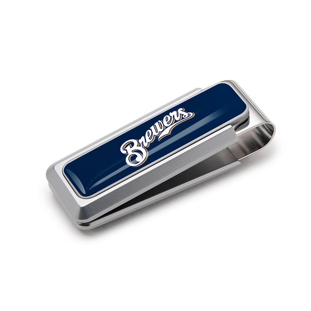 Milwaukee Brewers logo money clip with urethane coating