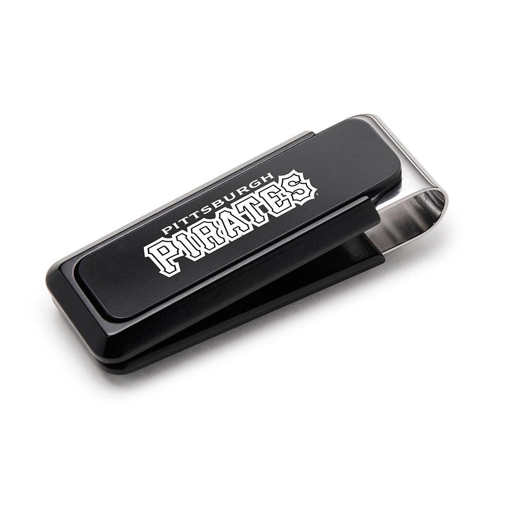 Pittsburgh Pirates black solid slide money clip, laser engraved