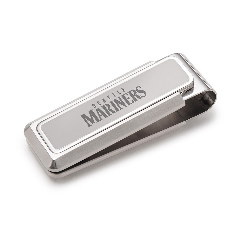 Seattle Mariners laser-engraved stainless money clip