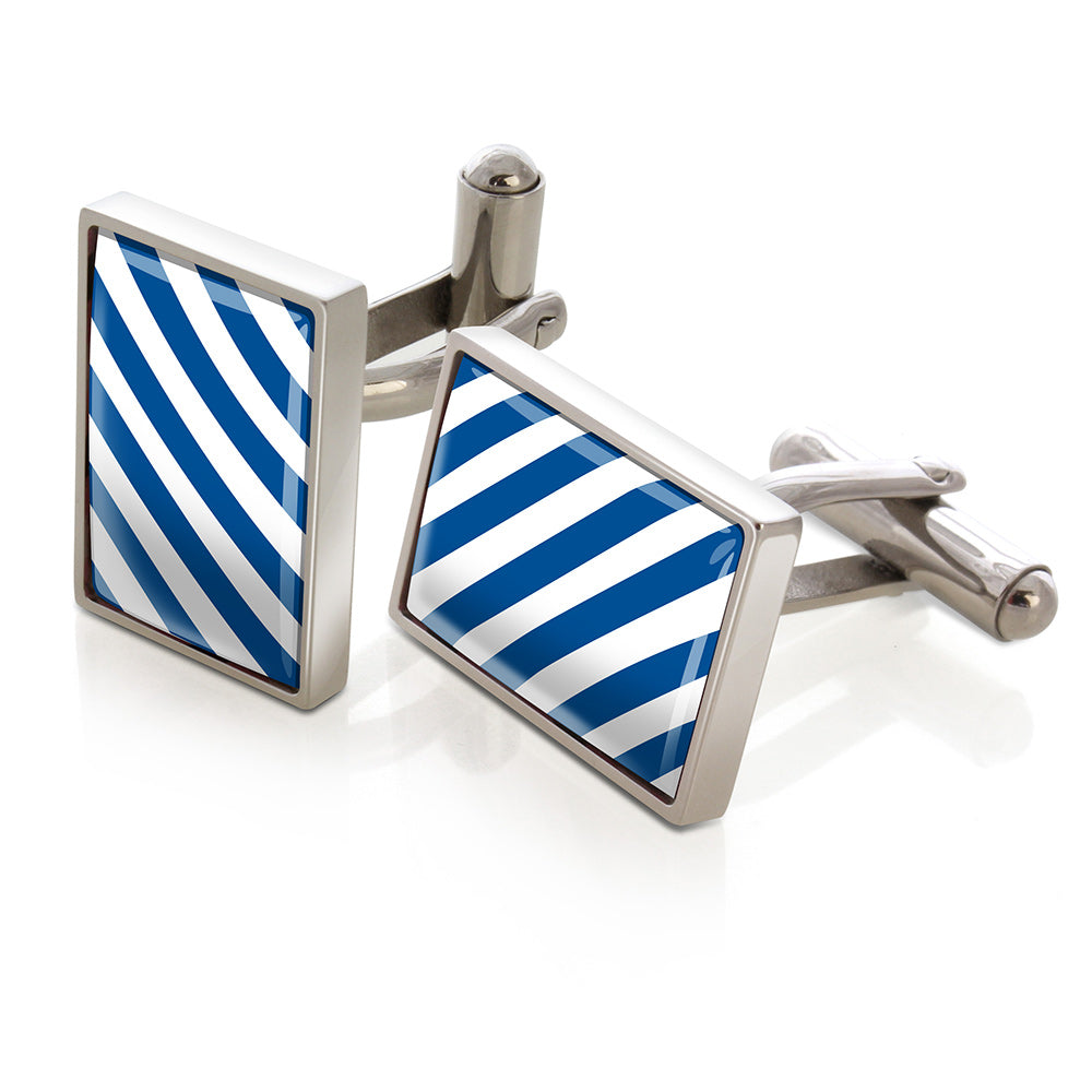 Cufflinks in blue and white team colors