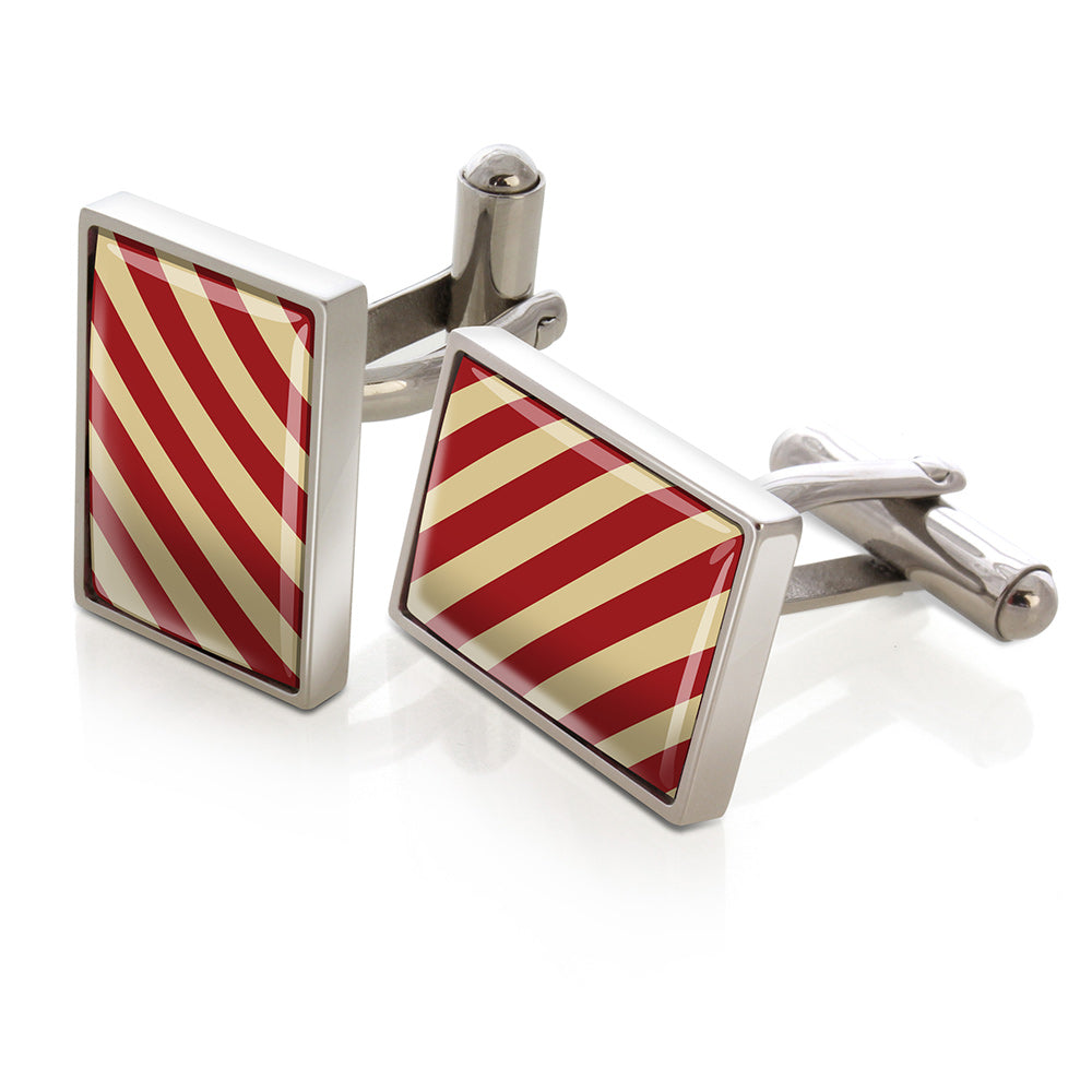 Cufflinks in crimson and gold team colors