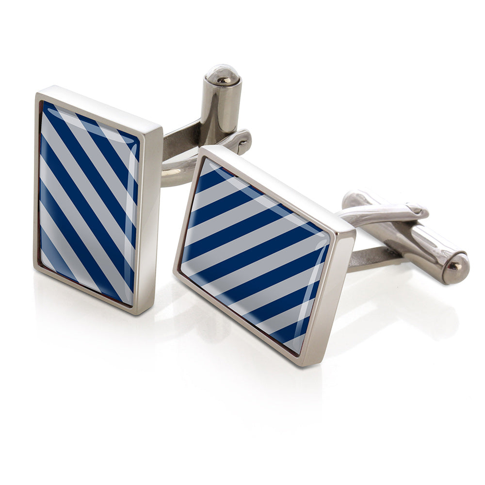 Cufflinks in dark blue and gray team colors