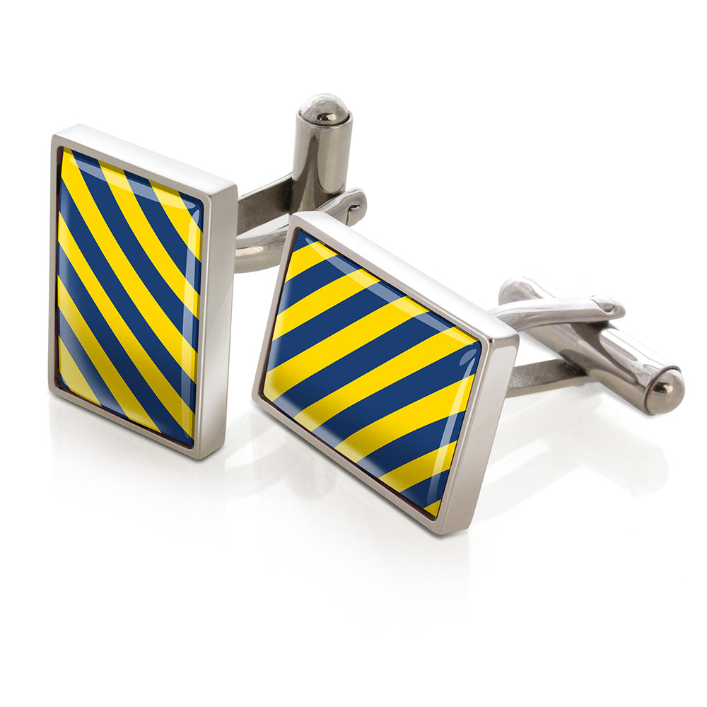 Cufflinks in dark blue and yellow team colors