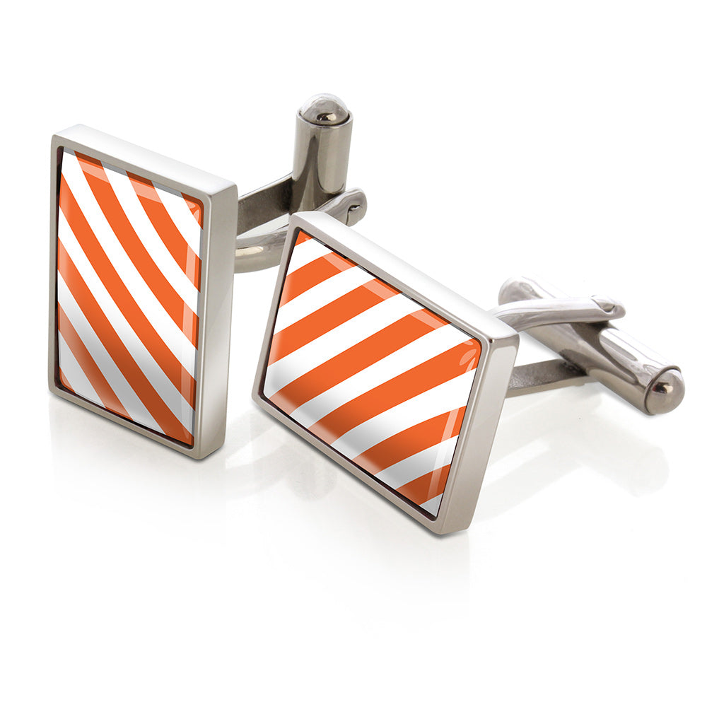 Cufflinks in dark orange and white team colors