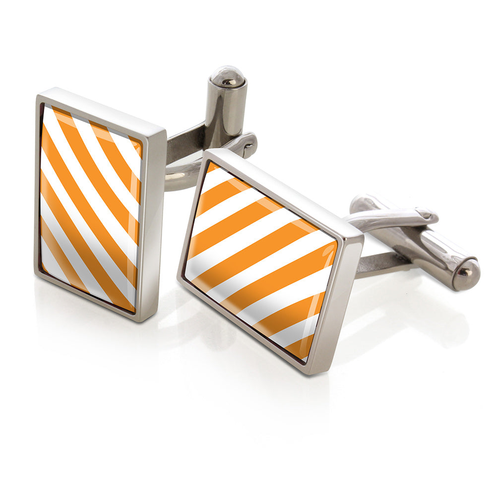 Cufflinks in orange and white team colors