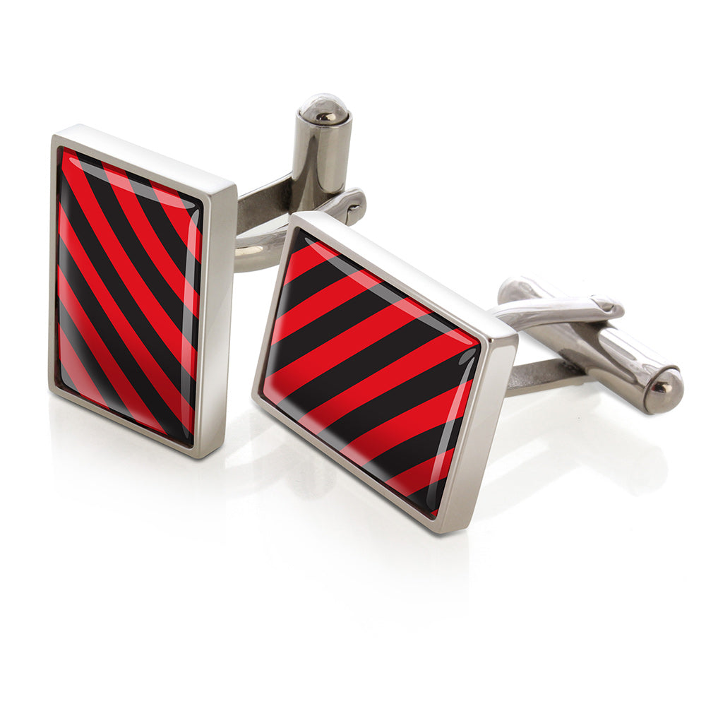 Cufflinks in red and black team colors