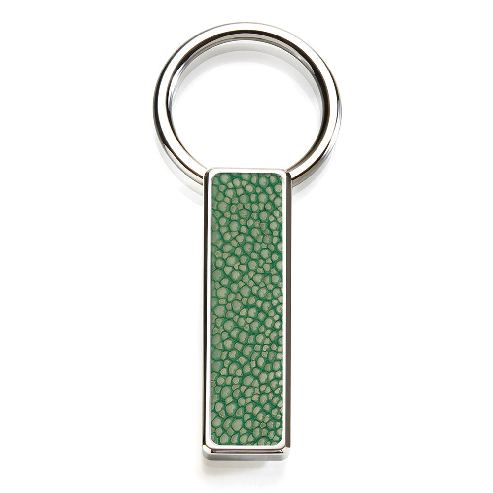 Dark green stingray keychain with easy-open clasp