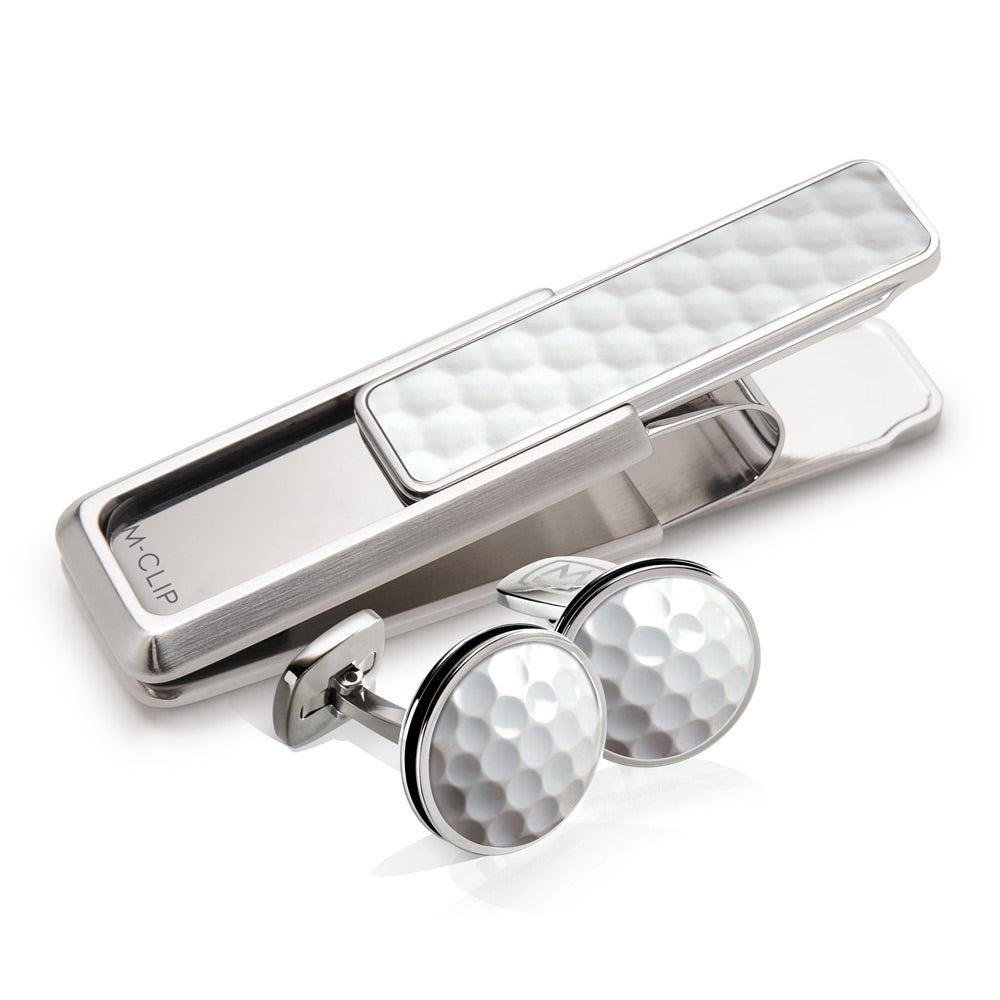 Golfball Bordered Round Cufflinks