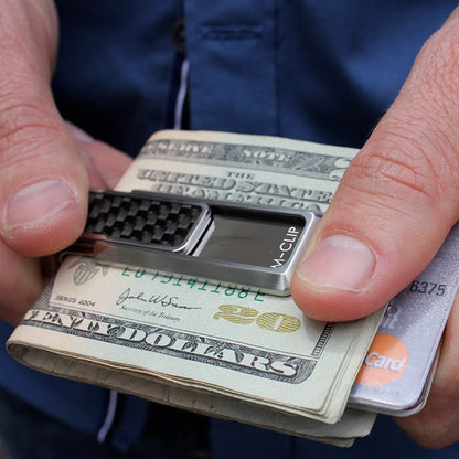 Stainless With Black Carbon Fiber Money Clip
