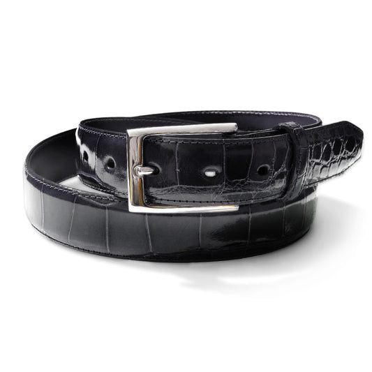 Black Genuine Alligator Belt