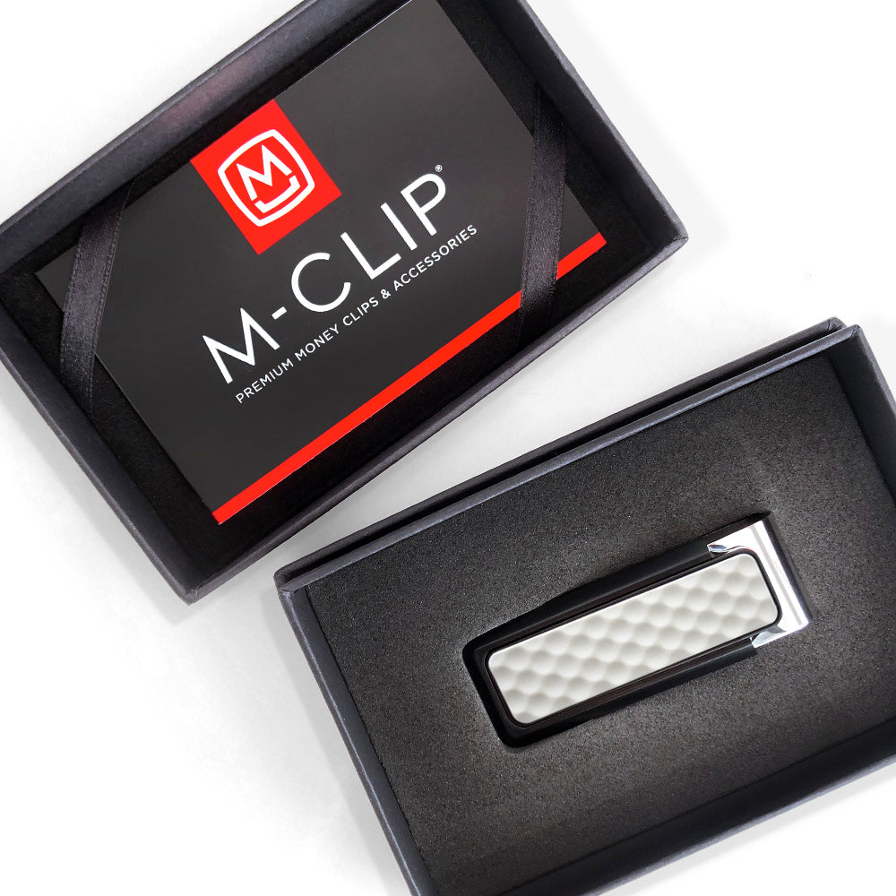 Black Anodized White Golf Ball Money Clip