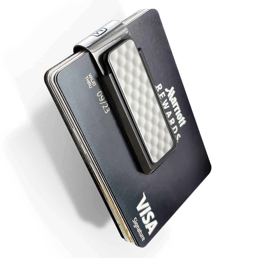 Black Anodized White Golf Ball Money Clip