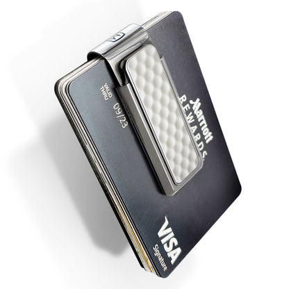 Natural Anodized White Golf Ball Money Clip