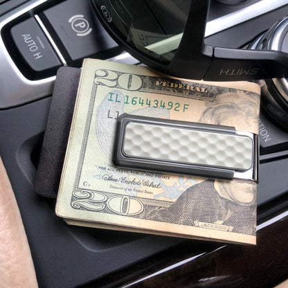 Natural Anodized White Golf Ball Money Clip