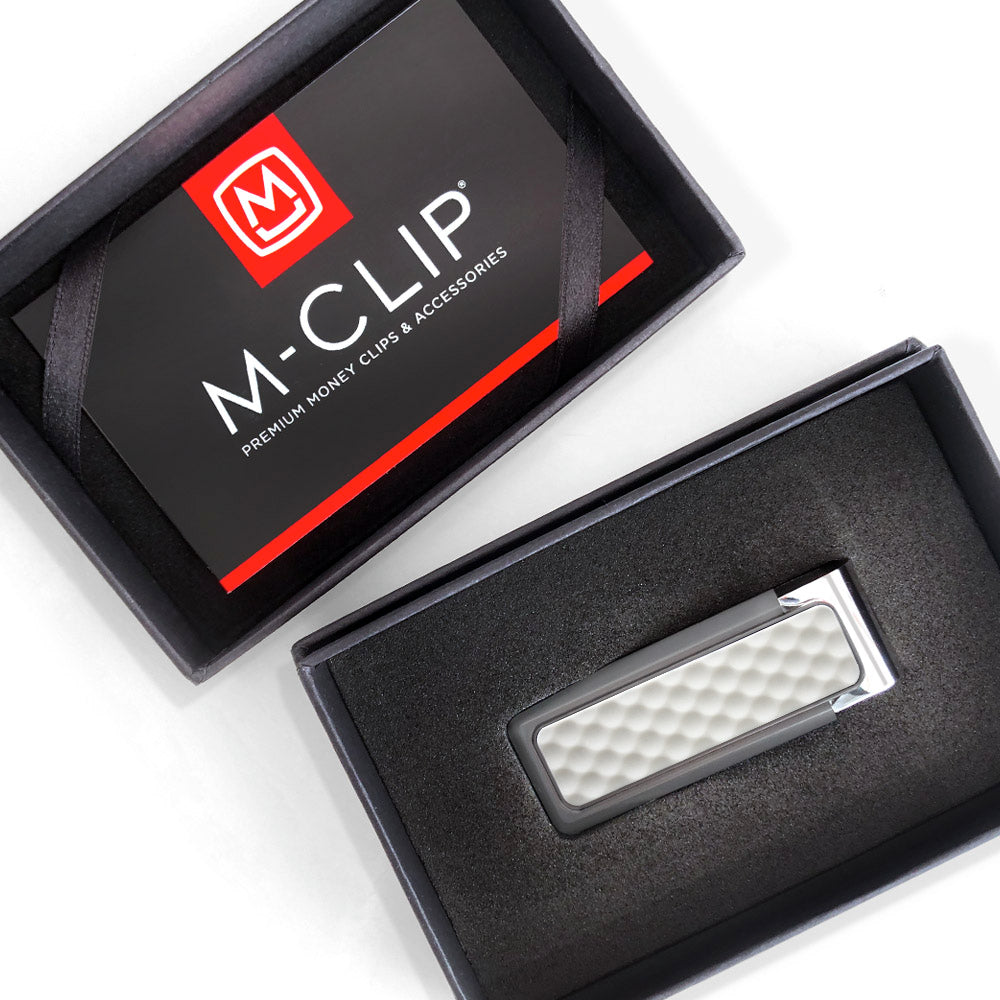 Natural Anodized White Golf Ball Money Clip