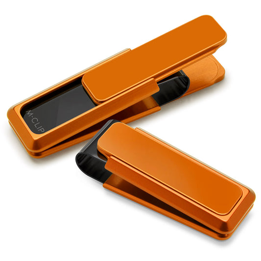 Orange Solid Slide Money Clip w/ Black Spring