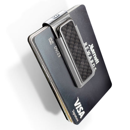 Stainless With Black Carbon Fiber Money Clip