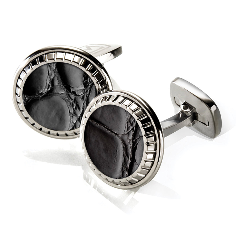 Black Alligator Carved Cufflinks