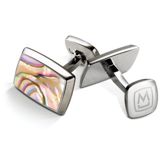 Yellow Abalone Tapered Rectangle Cufflinks
