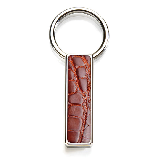 Cognac Alligator Key Ring