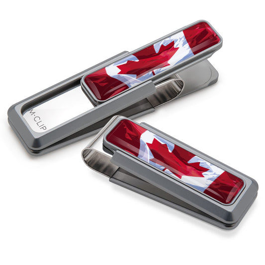 Natural With Canadian Flag Inlay Money Clip