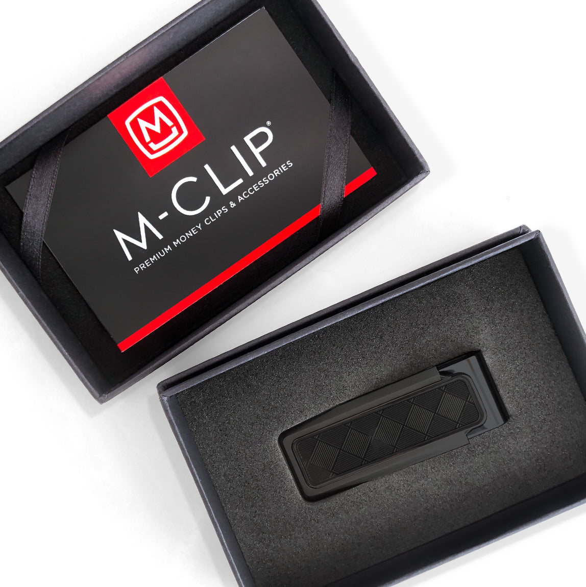 Stainless Blackout Herringbone Money Clip