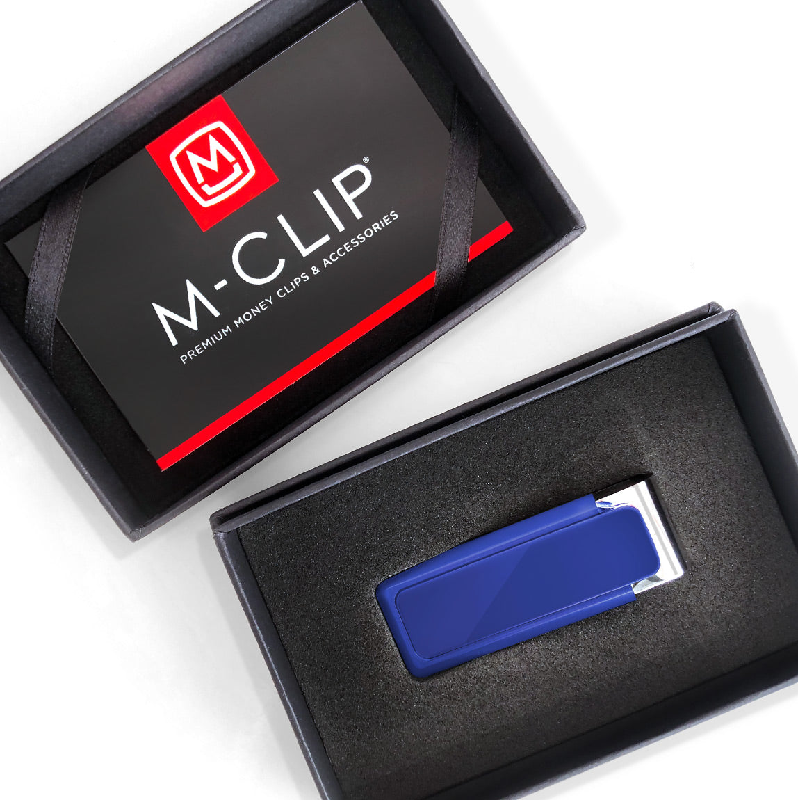 Blue Solid Slide Money Clip