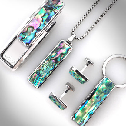 Green Abalone 3 Pocket Key Ring