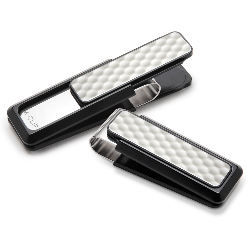 Black Anodized White Golf Ball Money Clip