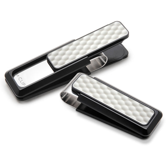Black Anodized White Golf Ball Money Clip