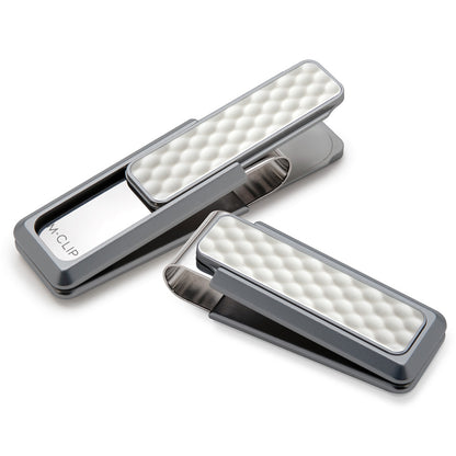 Natural Anodized White Golf Ball Money Clip