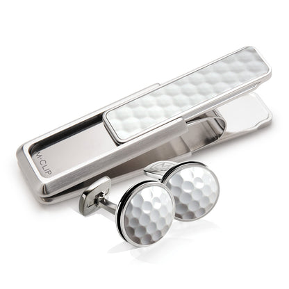 Golfball Bordered Round Cufflinks