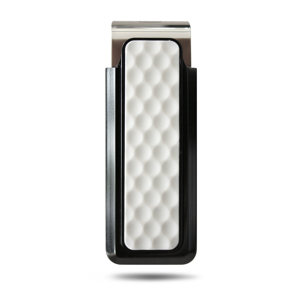 Black Anodized White Golf Ball Money Clip