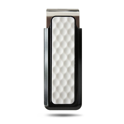 Black Anodized White Golf Ball Money Clip