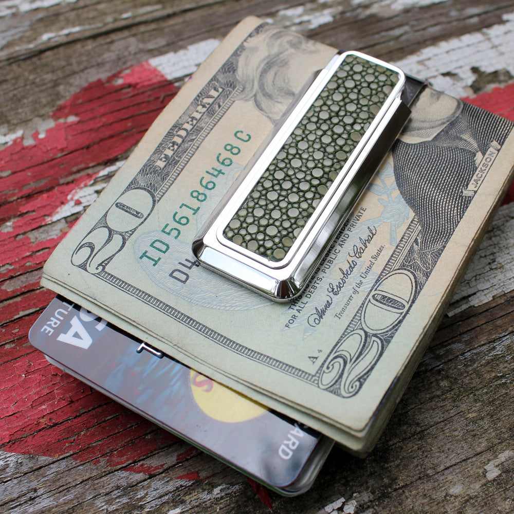Stingray Dark Green Money Clip