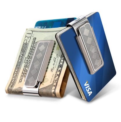 Stainless Brushed With Etched Herringbone Money Clip