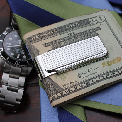 Monterey Rhodium Channeled Slide Money Clip