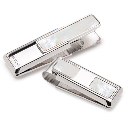 Mother of Pearl White 2 Pocket Money Clip