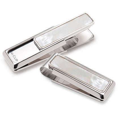 Mother of Pearl White Money Clip