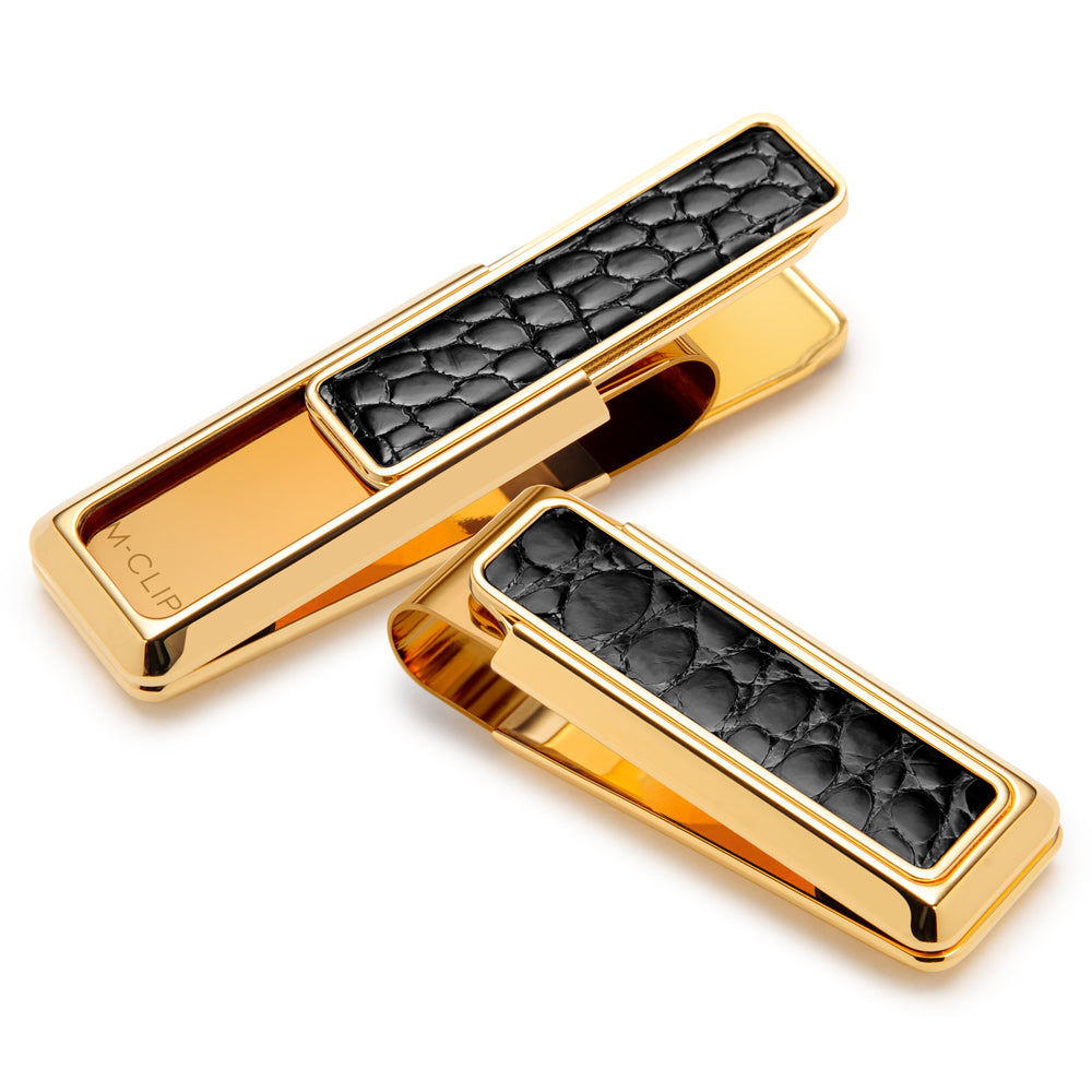 New Yorker Black Alligator Money Clip