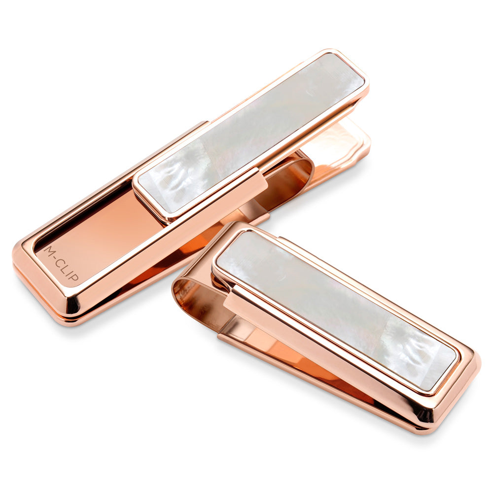 Rose Gold White Mother of Pearl Money Clip