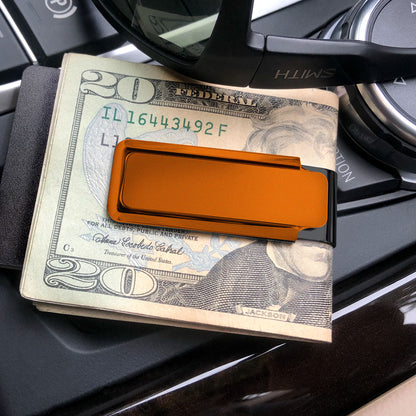 Orange Solid Slide Money Clip w/ Black Spring