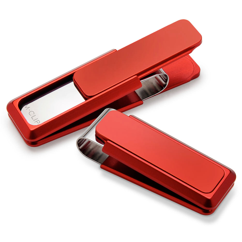 Red Solid Slide Money Clip